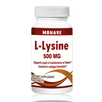 Lysine 500mg : L-Lysine Llysine Cold Health Sores Supplement